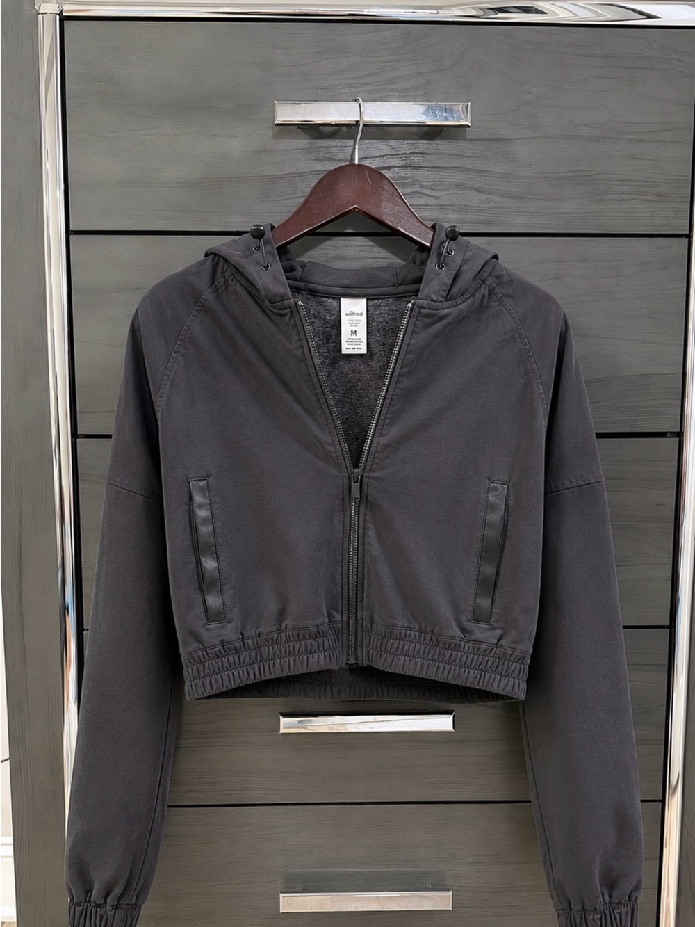 Mono B Black Cropped Hooded Zip Jacket